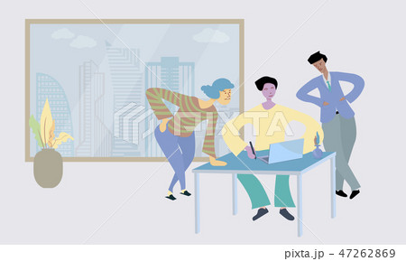 People talking and discussion at the desk. 47262869