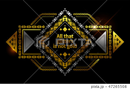 Gold ethnic frame background Gold ethnic frame background 47265508
