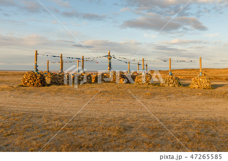 Mongolian Ovoo, cult place 47265585