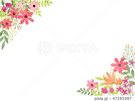 花のコーナーフレームのイラスト素材 47265987 Pixta
