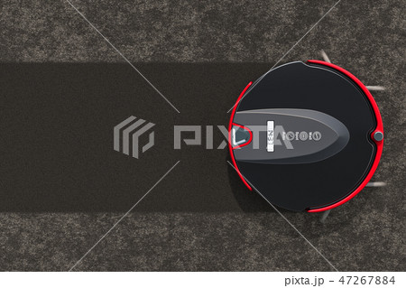 Modern robotic vacuum cleaner on carpet 47267884