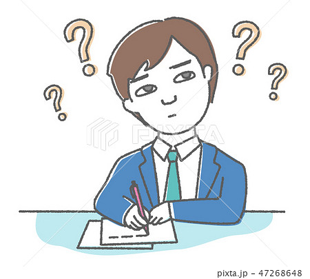 書類の書き方がわからない男性 47268648