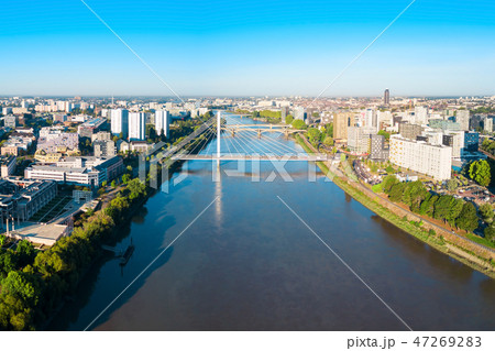 Nantes aerial panoramic view, France 47269283