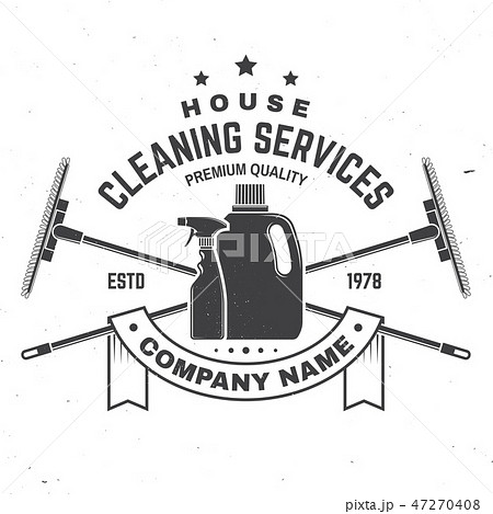 Cleaning company badge, emblem. Vector illustration. Concept for shirt, stamp or tee. Vintage Cleaning company badge, emblem. Vector illustration. Concept for shirt, stamp or tee. Vintage 47270408