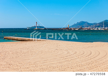 Beauty sand beach in Cannes Beauty sand beach in Cannes 47270508