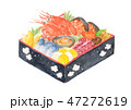 おせち　お節　おせち料理　水彩　正月　伝統料理 47272619