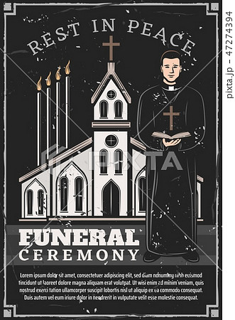 Funeral ceremony service, church priest 47274394