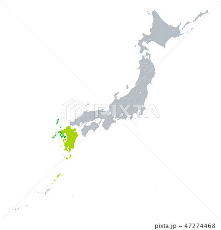 長崎県地図のイラスト素材