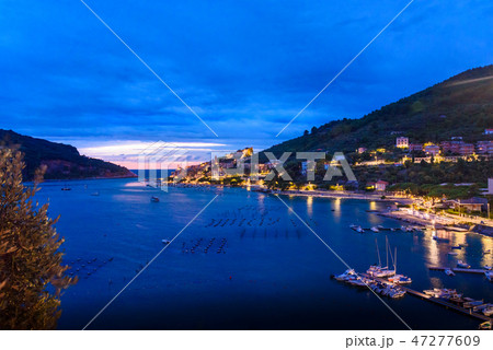 View of Portovenere at night. Italy View of Portovenere at night. Italy 47277609