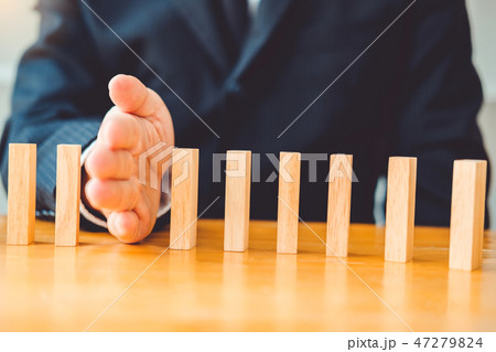 Businessman plan and strategy in business Domino Businessman plan and strategy in business Domino 47279824