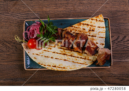 Pork kebab barbeque 47280058