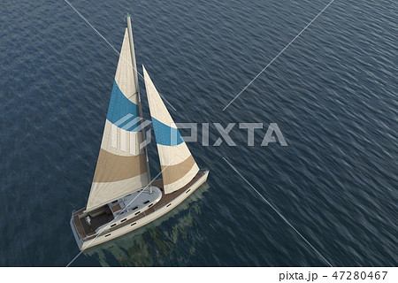 Sailing on sea and sunset 3d illustration Sailing on sea and sunset 3d illustration 47280467