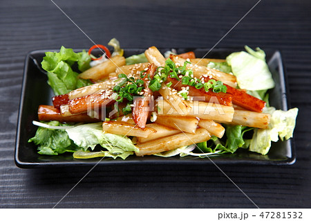 長芋とスパムの炒め物 長芋とスパムの炒め物 47281532