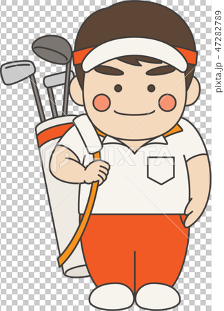 男性キャラクターゴルフのイラスト素材 4727