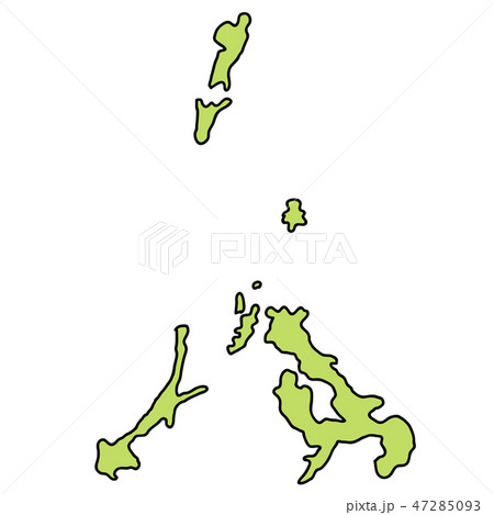 長崎 地図 フレーム アイコン のイラスト素材