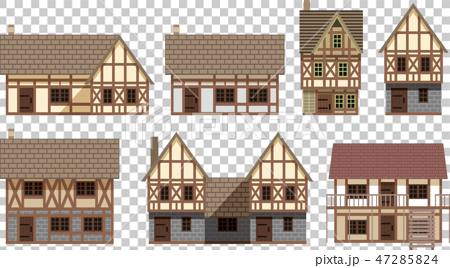 中世紀的房子 插圖素材 圖庫