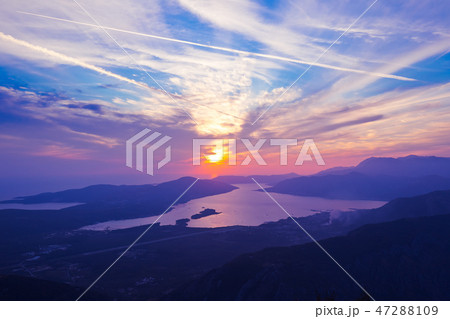 Kotor Bay on sunset - Montenegro 47288109