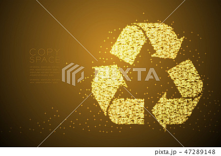 Abstract Shiny Bokeh star pattern Recycle sign 47289148