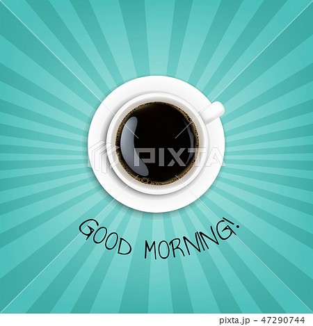 Good Morning Banner With Cup Coffeeのイラスト素材