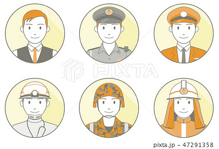 人物アイコン_輪郭線有_職業_制服_男性02 47291358