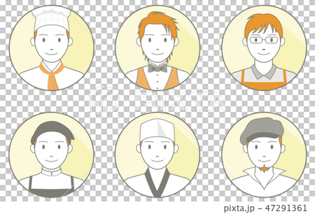 人物アイコン_輪郭線有_飲食店_男性05 47291361