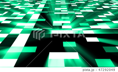 Abstract square technology background with bright flare, 3d render backdrop, computer generated 47292049