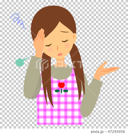 拿著頭的女性托兒所老師 拿著頭的女性托兒所老師 47293056