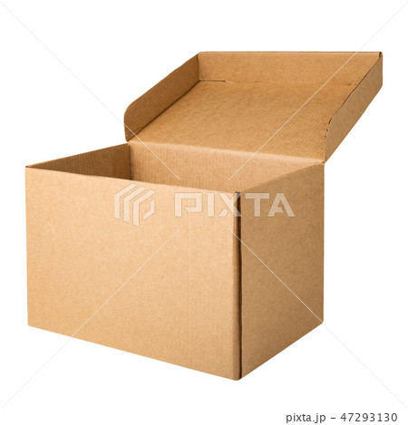 Cardboard archive storage box with open lid Cardboard archive storage box with open lid 47293130