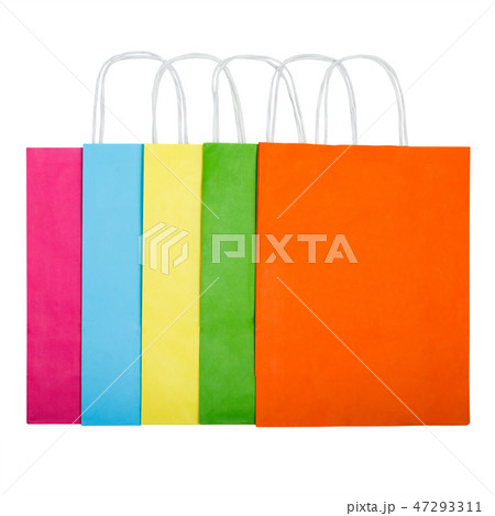 Colorful paper bags isolated on white Colorful paper bags isolated on white 47293311