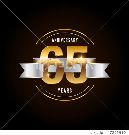 65 years anniversary celebration logotype.  65 years anniversary celebration logotype.  47295910