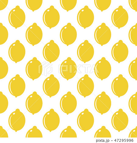 Lemon whole fruit seamless art on white pattern background 47295996