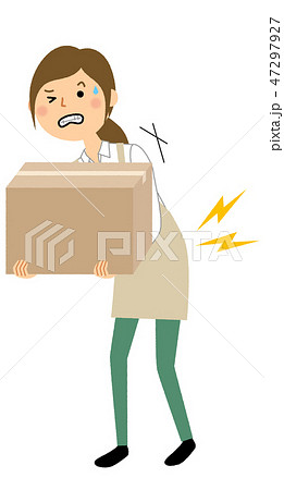 エプロンの女性 ギックリ痛 エプロンの女性 ギックリ痛 47297927