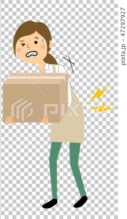 エプロンの女性 ギックリ痛 エプロンの女性 ギックリ痛 47297927