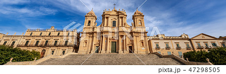 Noto town Sicily Italy - Cathedral of San Nicolo 47298505