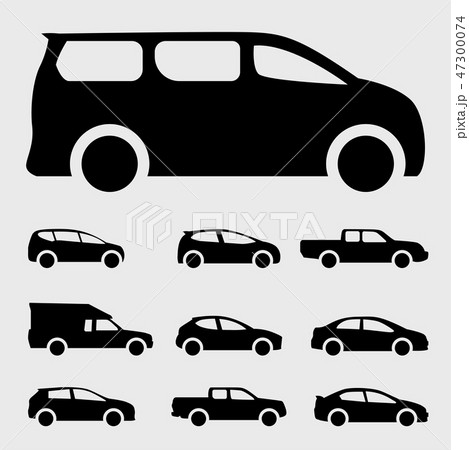 Cars Icon Black Vector Illustrationのイラスト素材