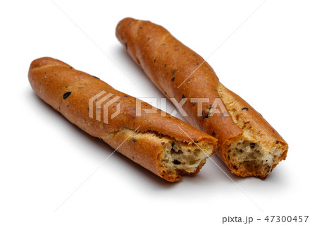 Breadsticks or grissini on white background Breadsticks or grissini on white background 47300457