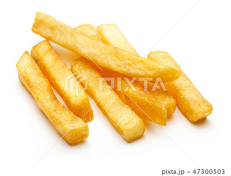 French fries potatoes on white background 47300503