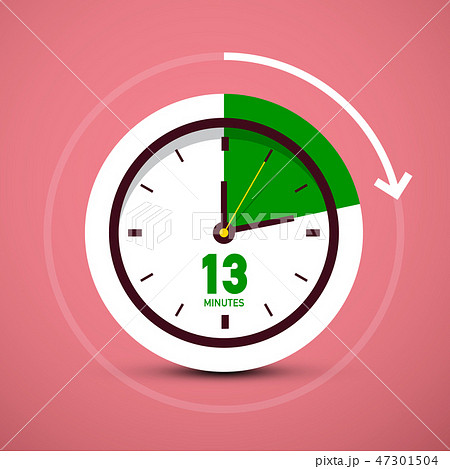 13 Thirteen Minutes Clock Icon. 47301504