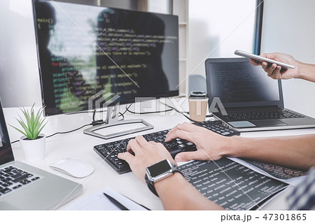 Programmers cooperating at Developing programming and website wo 47301865