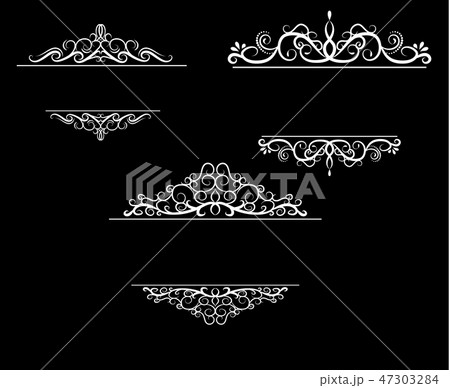 Vintage vector swirl frame set Vintage vector swirl frame set 47303284