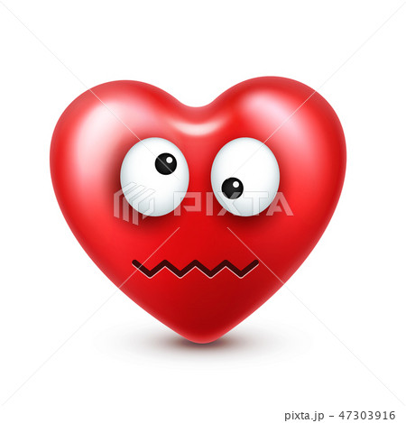 Heart smiley emoji vector for Valentines Day. Funny red face with expressions and emotions. Love Heart smiley emoji vector for Valentines Day. Funny red face with expressions and emotions. Love 47303916