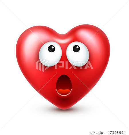 Heart smiley emoji vector for Valentines Day. Funny red face with expressions and emotions. Love Heart smiley emoji vector for Valentines Day. Funny red face with expressions and emotions. Love 47303944