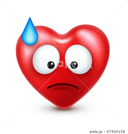 Heart smiley emoji vector for Valentines Day. Funny red face with expressions and emotions. Love Heart smiley emoji vector for Valentines Day. Funny red face with expressions and emotions. Love 47304158