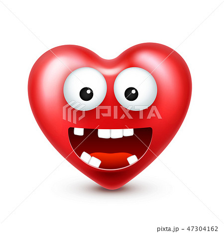 Heart smiley emoji vector for Valentines Day. Funny red face with expressions and emotions. Love Heart smiley emoji vector for Valentines Day. Funny red face with expressions and emotions. Love 47304162