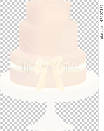 ピンクのウェディングケーキ 47307376