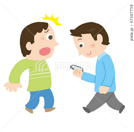 危険な歩きスマホながらスマホのイラスト素材 危険な歩きスマホながらスマホのイラスト素材
