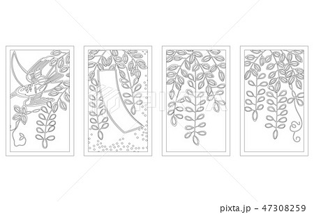 花札線4月のイラスト素材