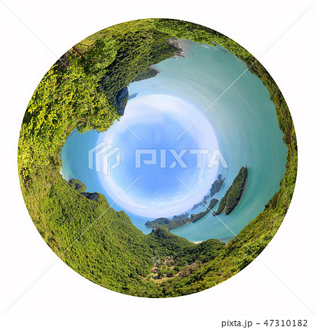 Circle Green planet, Panorama view of Island  47310182