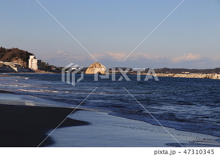 北茨城市 磯原海岸 二ツ島 の写真素材