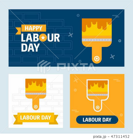 Happy Labour day design yellow blue theme vector Happy Labour day design yellow blue theme vector 47311452